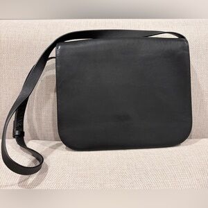 OAK + FORT Black Leather Shoulder Bag